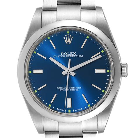 quadranti rolex 114300|Rolex Oyster Perpetual 39 39mm Blue Dial 2018 .